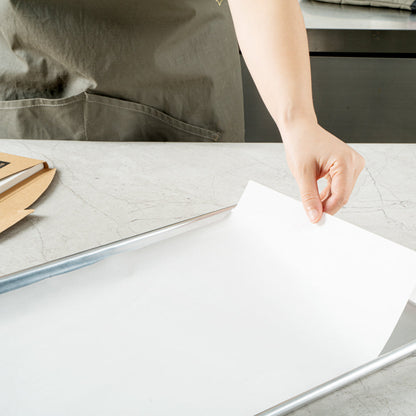 Pastry Tek White Parchment Paper Half Size Sheet Pan Liner - Silicone Coated - 12" x 16" - 200 count box