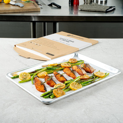 Pastry Tek White Parchment Paper Half Size Sheet Pan Liner - Silicone Coated - 12" x 16" - 200 count box