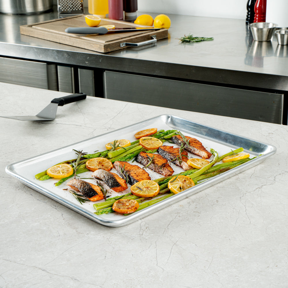 Pastry Tek White Parchment Paper Half Size Sheet Pan Liner - Silicone Coated - 12" x 16" - 1000 count box