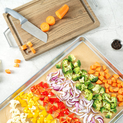 Pastry Tek Unbleached Parchment Paper Full Size Sheet Pan Liner - Silicone Coated, Compostable - 16" x 24" - 1000 count box