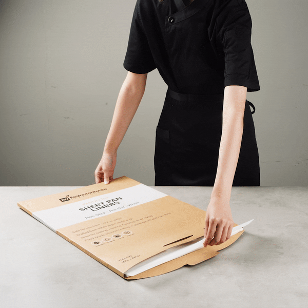 Pastry Tek White Parchment Paper Full Size Sheet Pan Liner - Silicone Coated, Compostable - 16" x 24" - 1000 count box