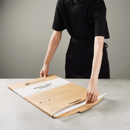 Pastry Tek White Parchment Paper Full Size Sheet Pan Liner - Silicone Coated, Compostable - 16" x 24" - 1000 count box