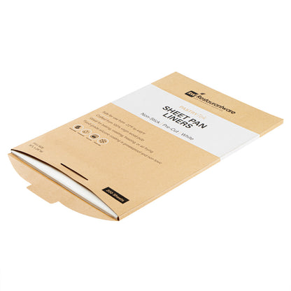 Pastry Tek White Parchment Paper Full Size Sheet Pan Liner - Silicone Coated, Compostable - 16" x 24" - 1000 count box