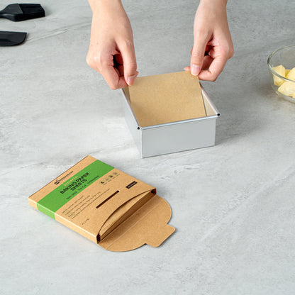 Pastry Tek Unbleached Parchment Paper Baking Sheet - Precut, Silicone Coated - 4" x 4" - 1000 count box