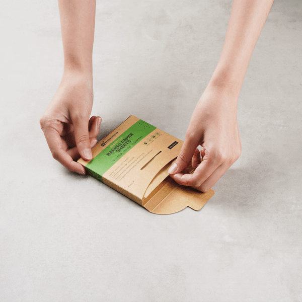 Pastry Tek Unbleached Parchment Paper Baking Sheet - Precut, Silicone Coated - 4" x 4" - 1000 count box