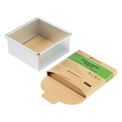 Pastry Tek Unbleached Parchment Paper Baking Sheet - Precut, Silicone Coated - 4" x 4" - 1000 count box