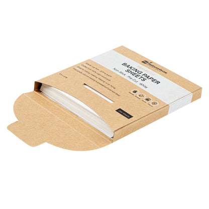 Pastry Tek White Parchment Paper Baking Sheet - Precut, Silicone Coated - 4" x 4" - 200 count box