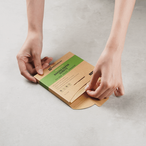 Pastry Tek Unbleached Parchment Paper Baking Sheet - Precut, Silicone Coated, Compostable - 5" x 5" - 200 count box