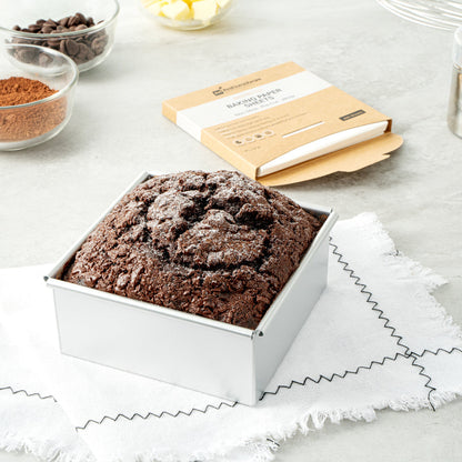 Pastry Tek White Parchment Paper Baking Sheet - Precut, Silicone Coated, Compostable - 5" x 5" - 200 count box