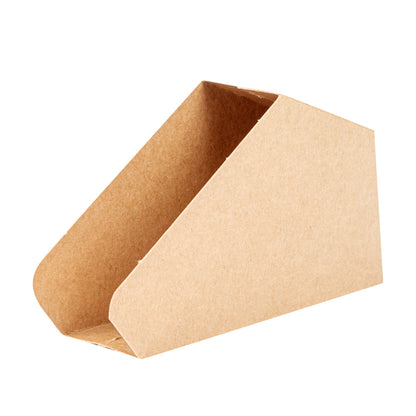 Bio Tek Kraft Paper Small Taco Holder - Greaseproof - 4" x 1 1/4" x 2 1/4" - 200 count box