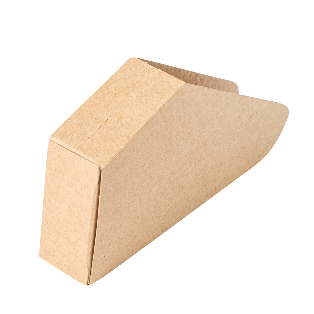 Bio Tek Kraft Paper Small Taco Holder - Greaseproof - 4" x 1 1/4" x 2 1/4" - 200 count box