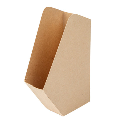 Bio Tek Kraft Paper Large Taco Holder - Greaseproof - 6 1/4" x 2" x 3 3/4" - 200 count box