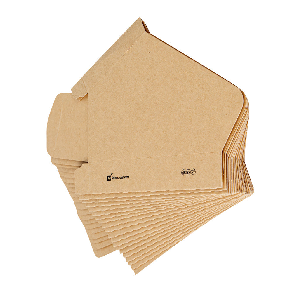 Bio Tek Kraft Paper Large Taco Holder - Greaseproof - 6 1/4" x 2" x 3 3/4" - 200 count box