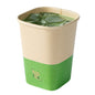 Hip 2 Be Square 12 oz Kraft and Green Paper Hot / Cold Drinking Cup - Single Wall - 3 1/4" x 3 1/4" x 4 1/4" - 25 count box