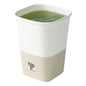 Hip 2 Be Square 12 oz White and Taupe Paper Hot / Cold Drinking Cup - Single Wall - 3 1/4" x 3 1/4" x 4 1/4" - 25 count box
