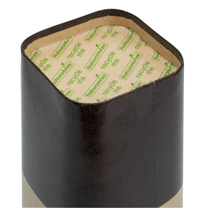 Hip 2 Be Square 16 oz Kraft and Brown Paper Hot / Cold Drinking Cup - Single Wall - 3 1/4" x 3 1/4" x 5 1/2" - 500 count box