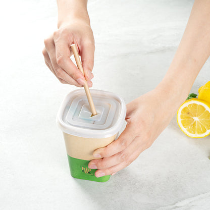 Hip 2 Be Square Frosted Plastic Straw Lid - Fits 12, 16 and 22 oz - 25 count box