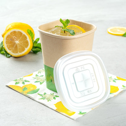 Hip 2 Be Square Frosted Plastic Straw Lid - Fits 12, 16 and 22 oz - 25 count box