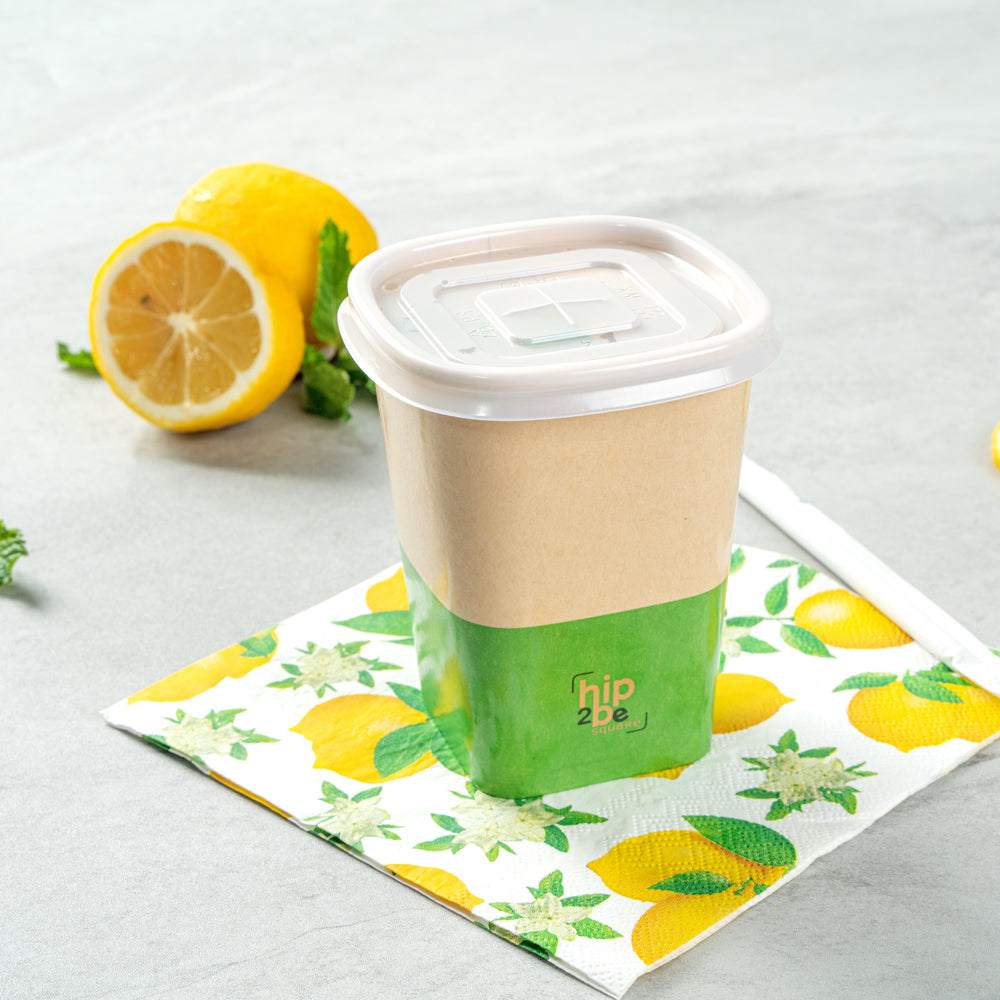 Hip 2 Be Square Frosted Plastic Straw Lid - Fits 12, 16 and 22 oz - 25 count box