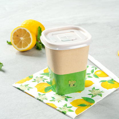 Hip 2 Be Square Frosted Plastic Straw Lid - Fits 12, 16 and 22 oz - 25 count box