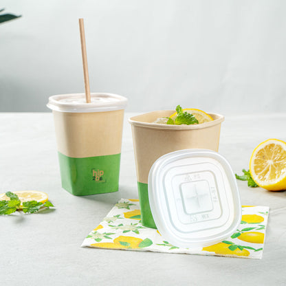 Hip 2 Be Square Frosted Plastic Straw Lid - Fits 12, 16 and 22 oz - 25 count box