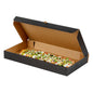 Eco Pie Kraft and Black Paper Corrugated Flatbread Box - 14" x 7" x 1 1/2" - 50 count box