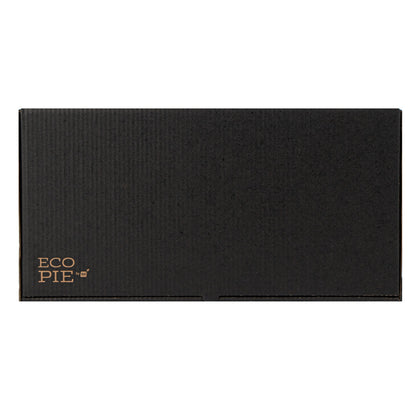 Eco Pie Kraft and Black Paper Corrugated Flatbread Box - 14" x 7" x 1 1/2" - 50 count box