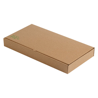 Eco Pie Kraft Paper Corrugated Flatbread Box - 14" x 7" x 1 1/2" - 50 count box
