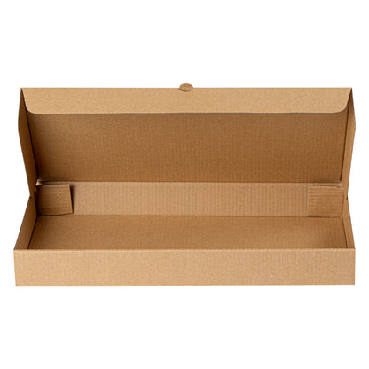 Eco Pie Kraft Paper Corrugated Flatbread Box - 14" x 7" x 1 1/2" - 50 count box
