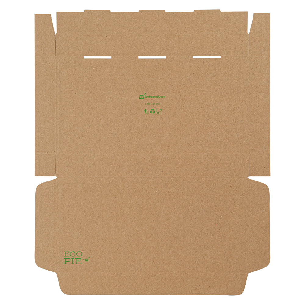 Eco Pie Kraft Paper Corrugated Flatbread Box - 14" x 7" x 1 1/2" - 50 count box