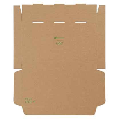 Eco Pie Kraft Paper Corrugated Flatbread Box - 14" x 7" x 1 1/2" - 50 count box