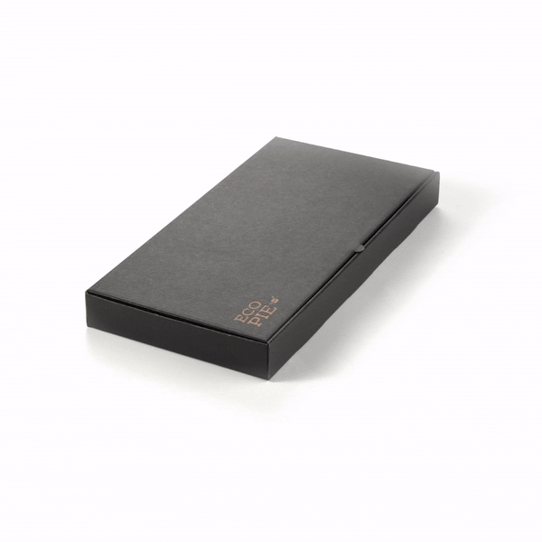 Eco Pie Kraft and Black Paper Corrugated Flatbread Box - 16" x 8" x 1 1/2" - 50 count box