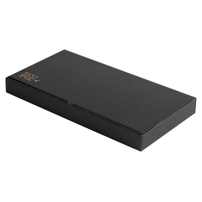 Eco Pie Kraft and Black Paper Corrugated Flatbread Box - 16" x 8" x 1 1/2" - 50 count box