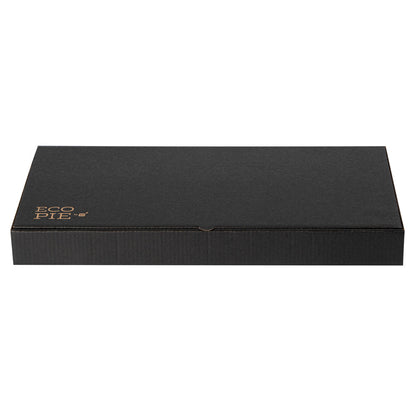 Eco Pie Kraft and Black Paper Corrugated Flatbread Box - 16" x 8" x 1 1/2" - 50 count box