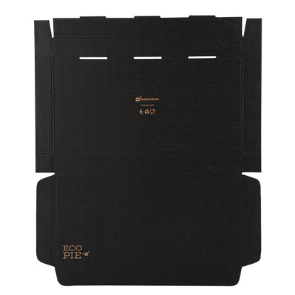 Eco Pie Kraft and Black Paper Corrugated Flatbread Box - 16" x 8" x 1 1/2" - 50 count box
