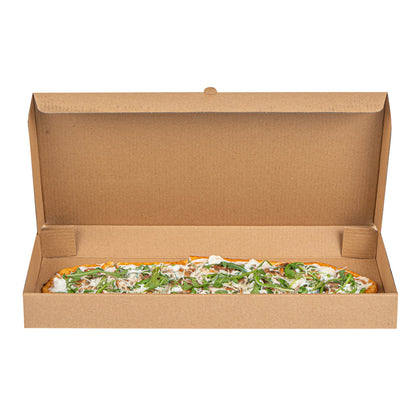 Eco Pie Kraft Paper Corrugated Flatbread Box - 16" x 8" x 1 1/2" - 50 count box
