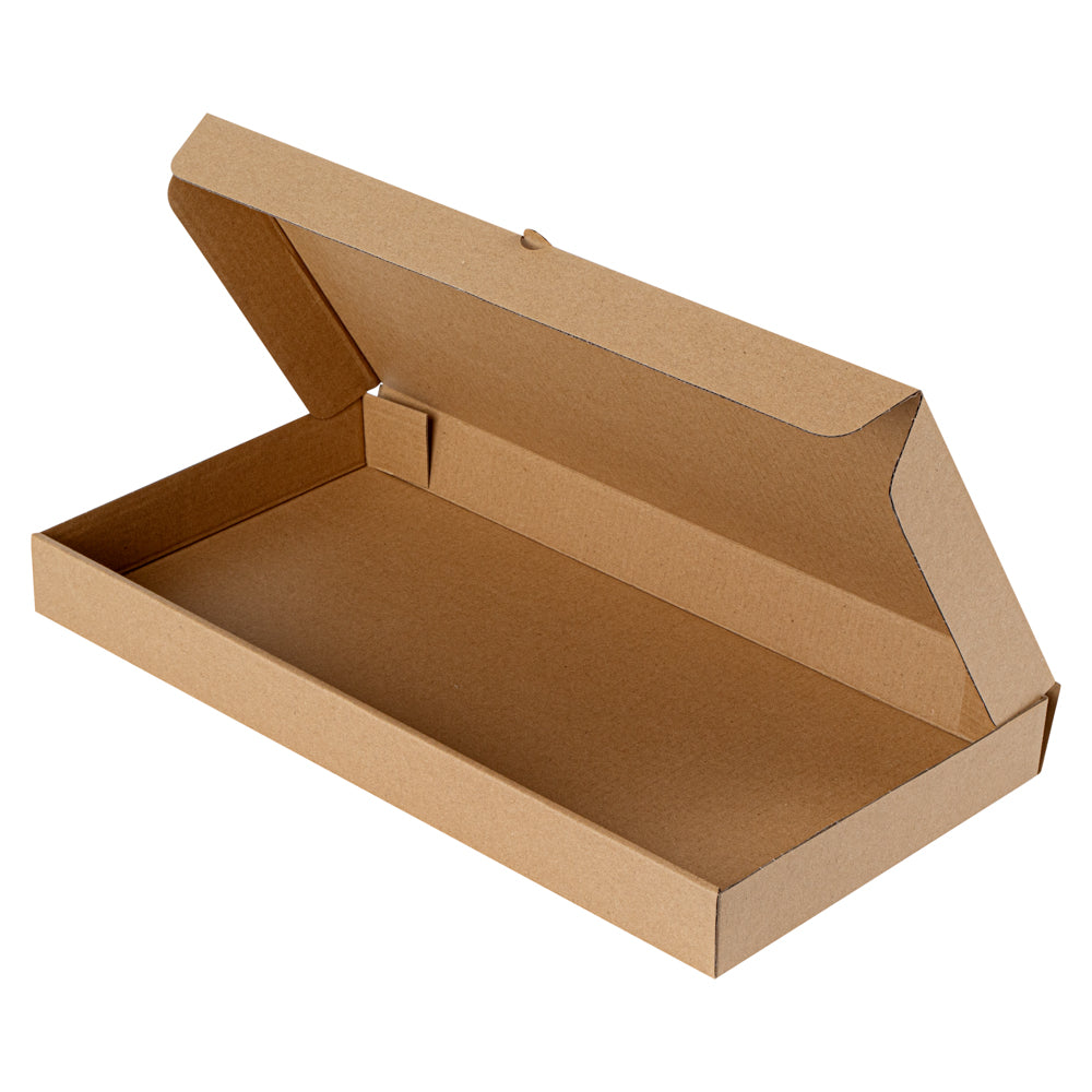 Eco Pie Kraft Paper Corrugated Flatbread Box - 16" x 8" x 1 1/2" - 50 count box