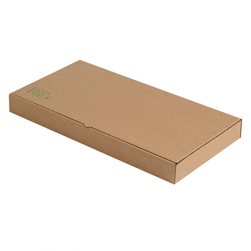 Eco Pie Kraft Paper Corrugated Flatbread Box - 16" x 8" x 1 1/2" - 50 count box