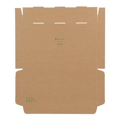 Eco Pie Kraft Paper Corrugated Flatbread Box - 16" x 8" x 1 1/2" - 50 count box