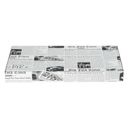 Eco Pie Newsprint and White Paper Corrugated Flatbread Box - 16" x 8" x 1 1/2" - 50 count box