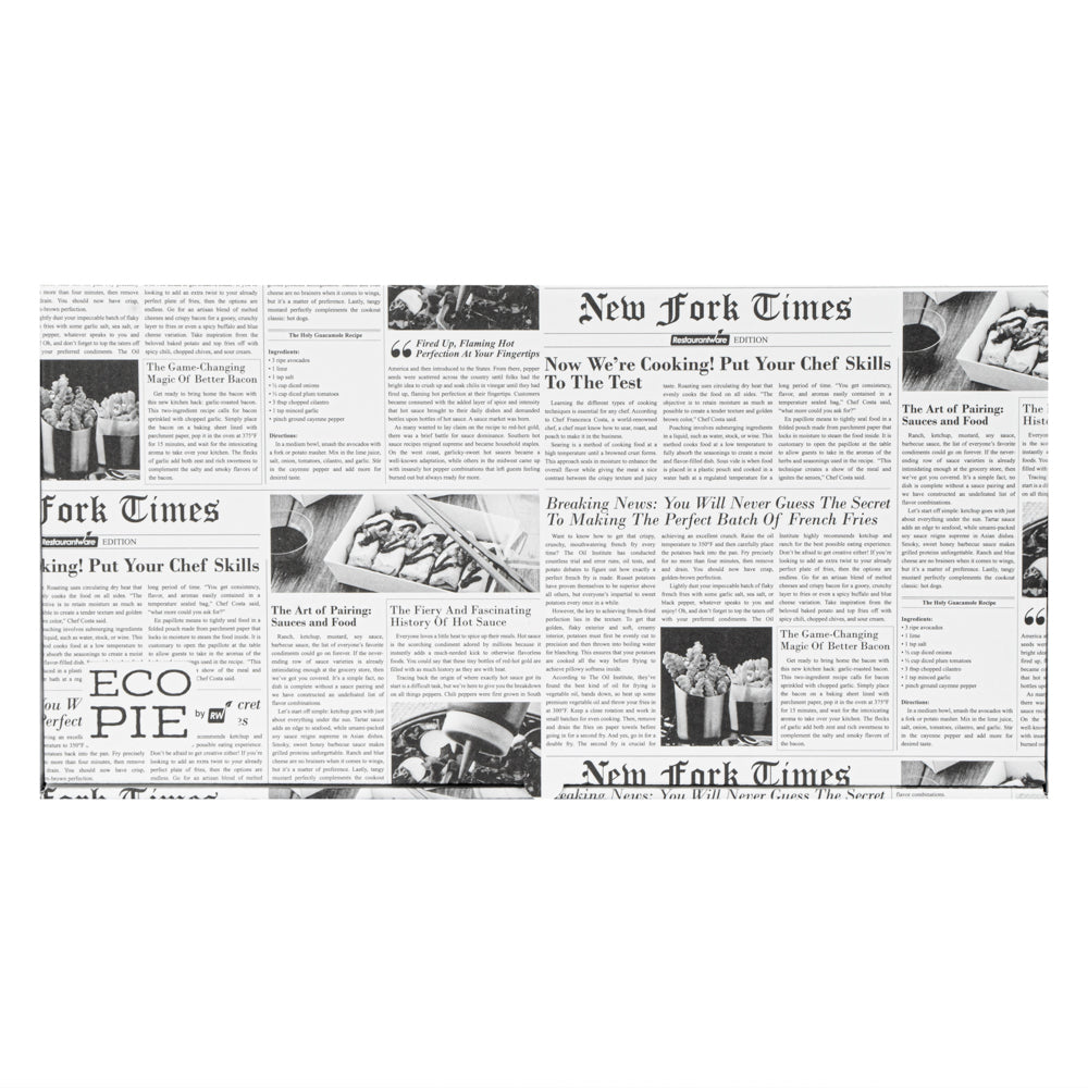 Eco Pie Newsprint and White Paper Corrugated Flatbread Box - 16" x 8" x 1 1/2" - 50 count box