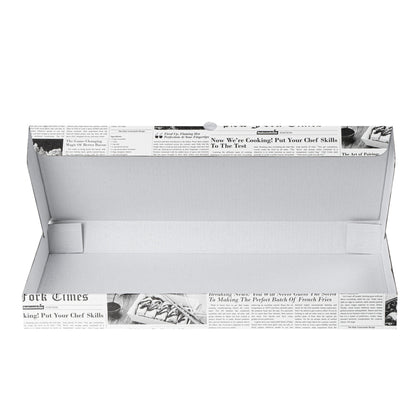 Eco Pie Newsprint and White Paper Corrugated Flatbread Box - 16" x 8" x 1 1/2" - 50 count box