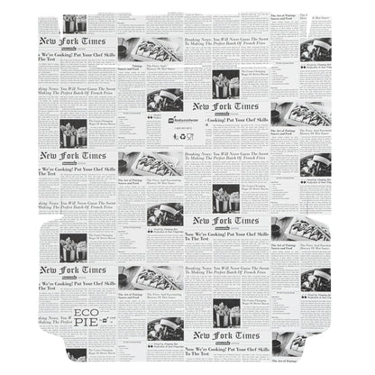 Eco Pie Newsprint and White Paper Corrugated Flatbread Box - 16" x 8" x 1 1/2" - 50 count box
