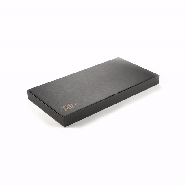Eco Pie Kraft and Black Paper Corrugated Flatbread Box - 24" x 8" x 2" - 50 count box