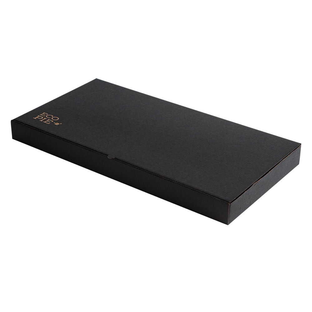 Eco Pie Kraft and Black Paper Corrugated Flatbread Box - 24" x 8" x 2" - 50 count box
