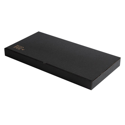 Eco Pie Kraft and Black Paper Corrugated Flatbread Box - 24" x 8" x 2" - 50 count box