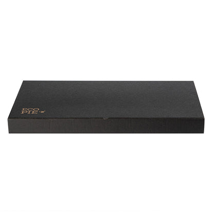 Eco Pie Kraft and Black Paper Corrugated Flatbread Box - 24" x 8" x 2" - 50 count box