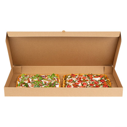 Eco Pie Kraft Paper Corrugated Flatbread Box - 24" x 8" x 2" - 50 count box