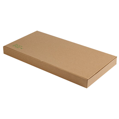 Eco Pie Kraft Paper Corrugated Flatbread Box - 24" x 8" x 2" - 50 count box