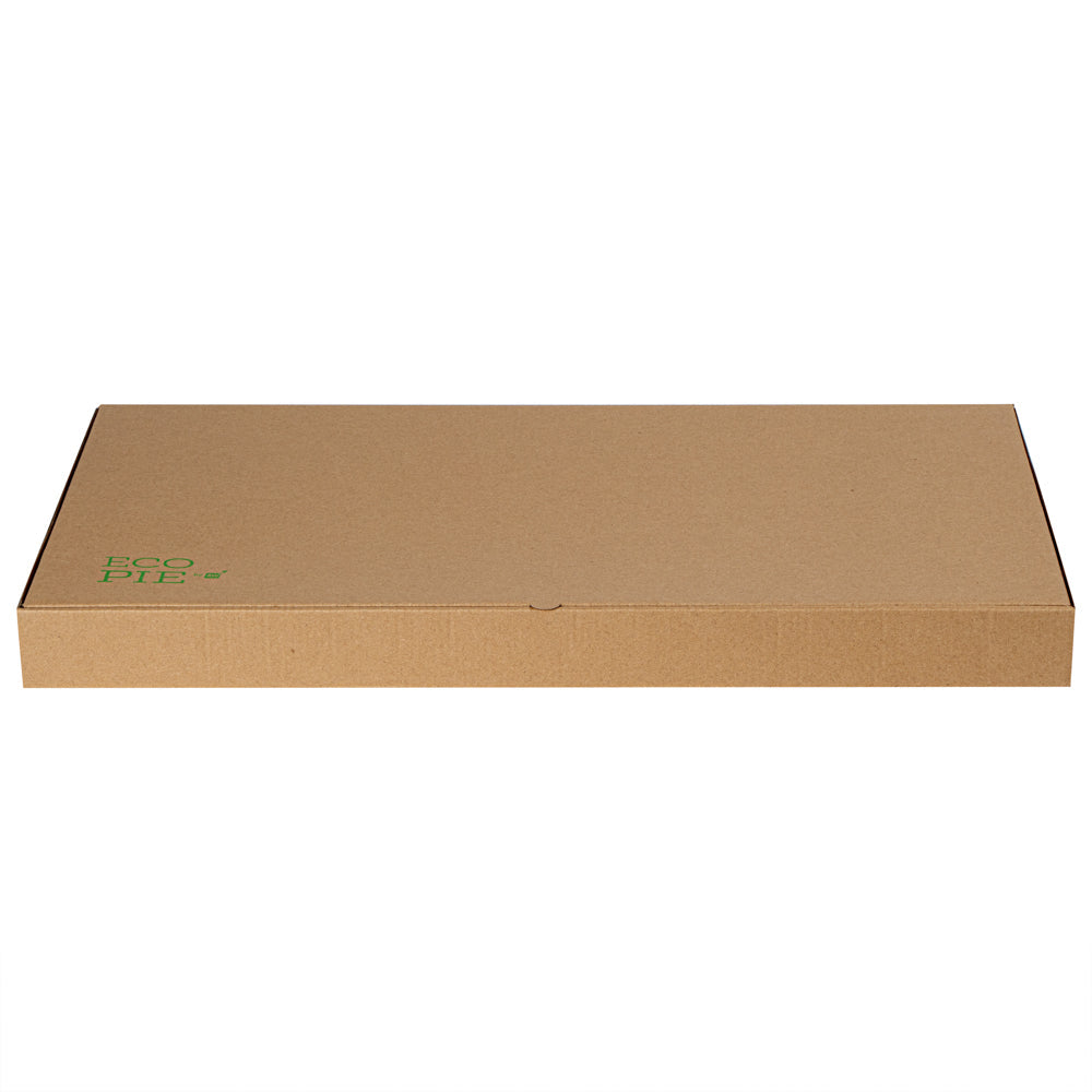 Eco Pie Kraft Paper Corrugated Flatbread Box - 24" x 8" x 2" - 50 count box
